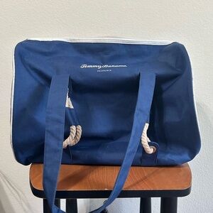 Tommy Bahama Set Sail St Barts Duffle Gym Carry On Travel Bag Navy Blue Rope